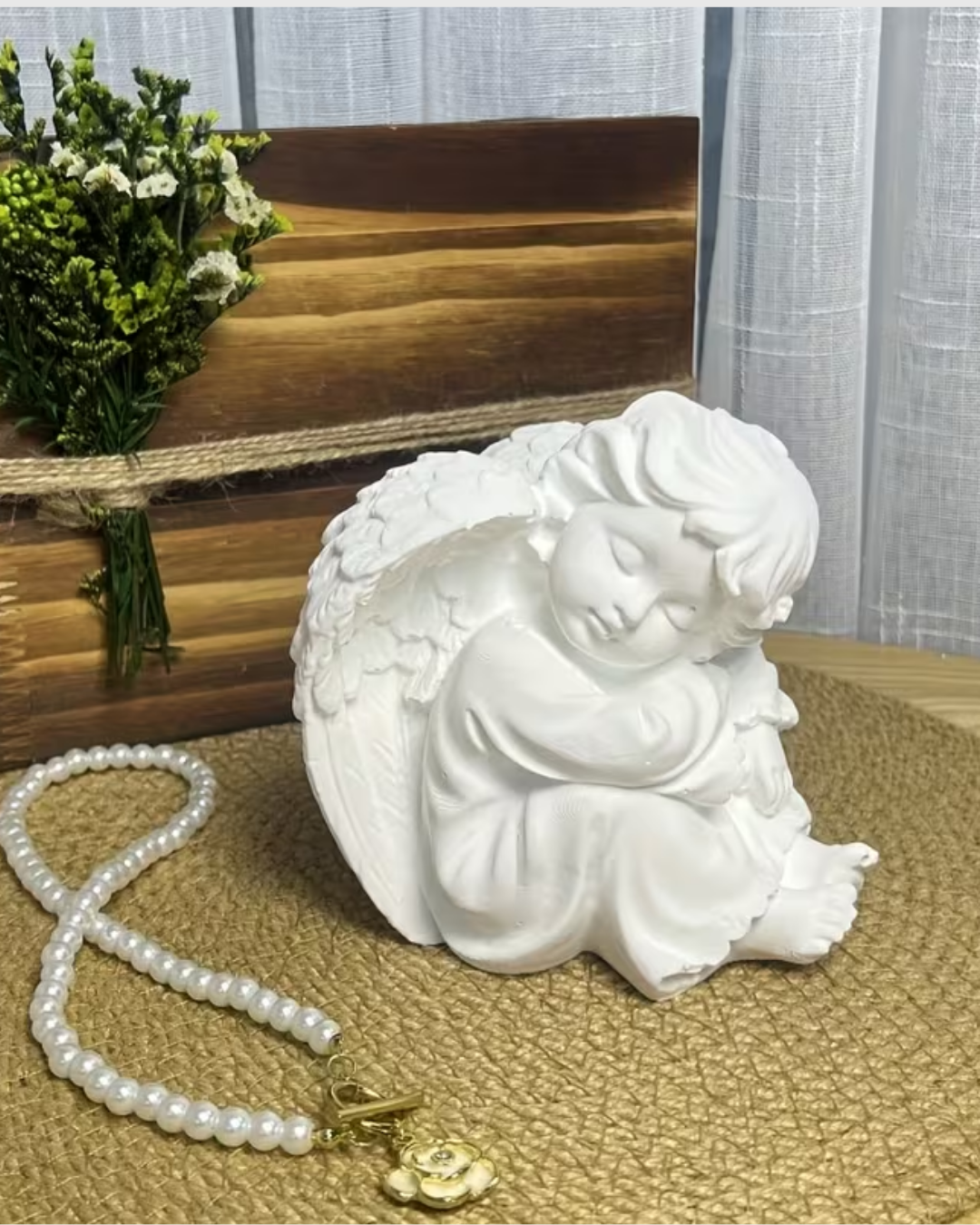 Molde de silicona en forma de ángel sentado