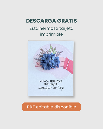 Tarjeta mano con flores