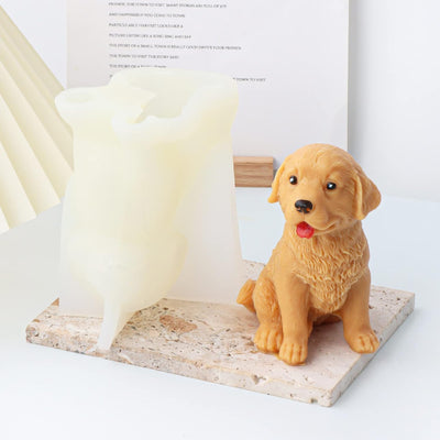 molde de silicona en forma de Golden Retriever