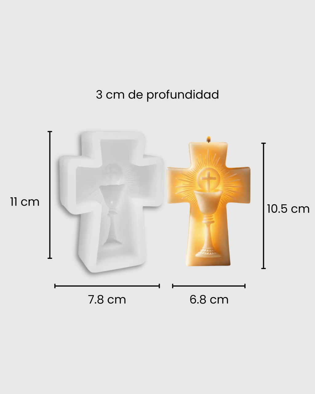 Molde de silicona cruz con cáliz