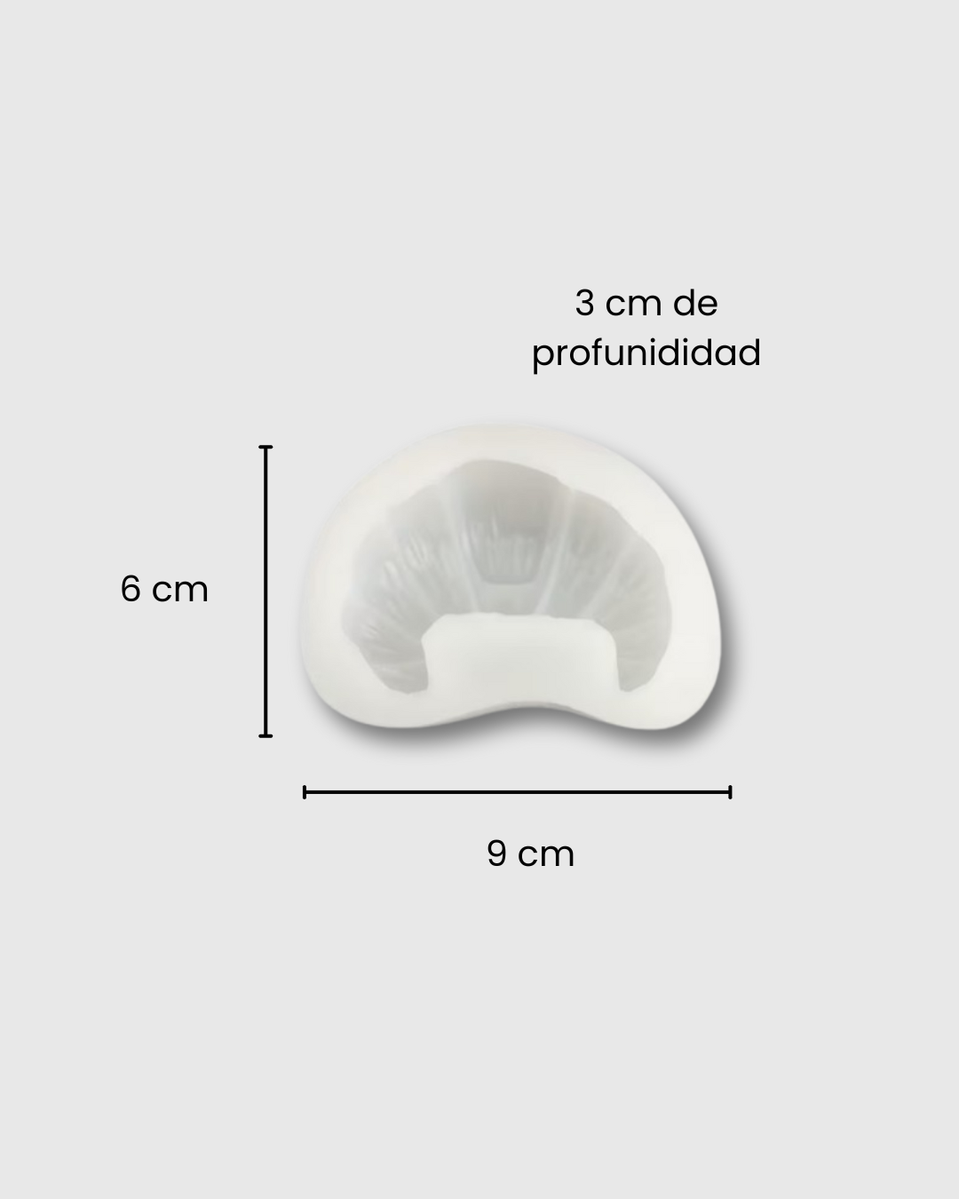 Molde de silicona en forma de panecillo tipo croissant