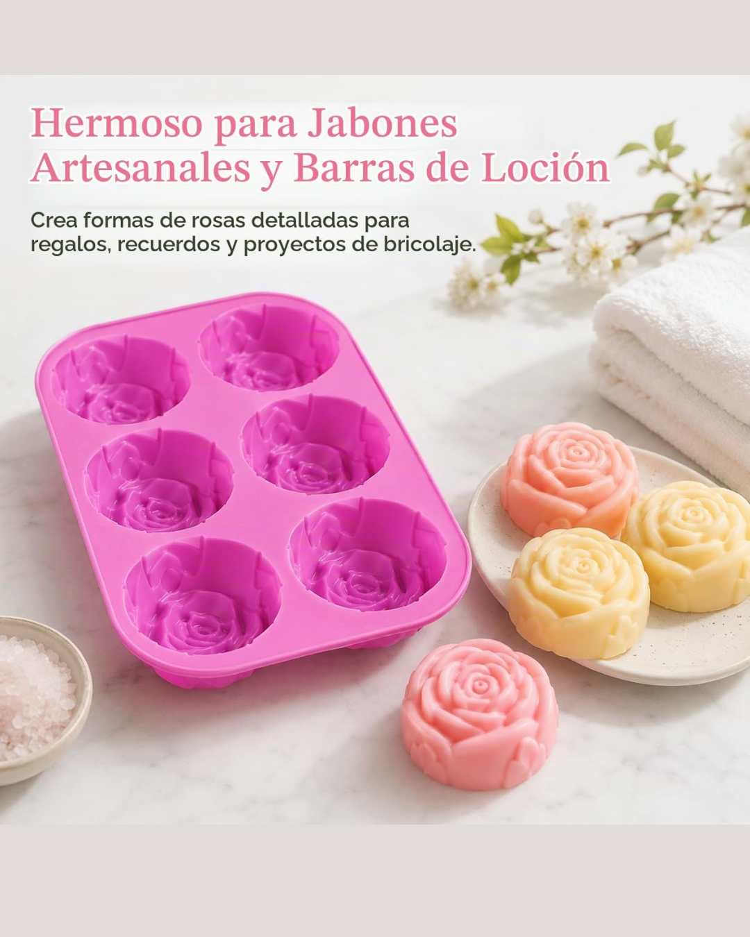 Molde de Silicona Rosas 6 Cavidades
