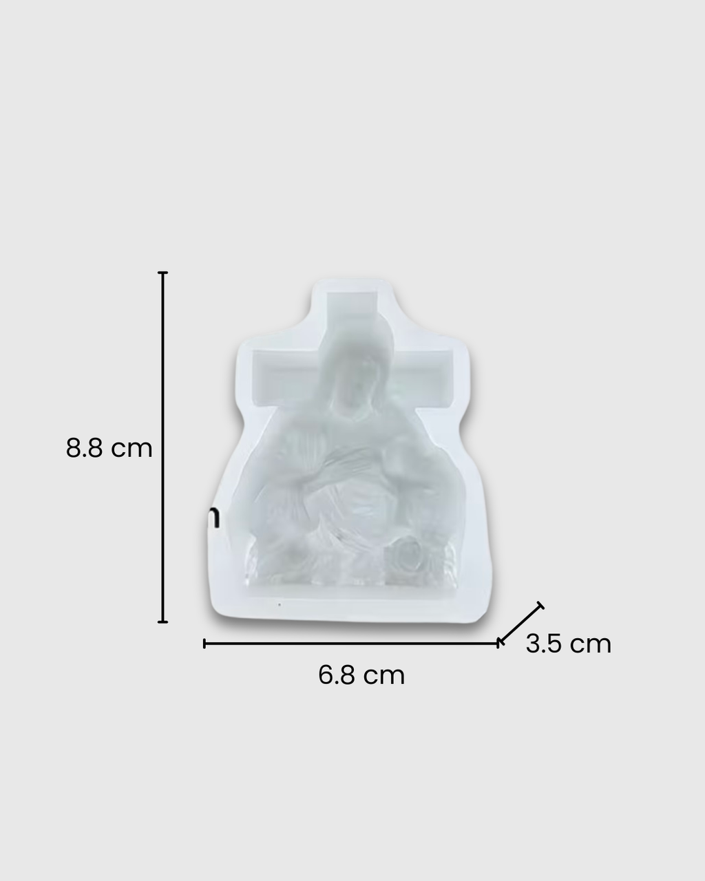 Molde de Silicona Jesús con Cruz y Flores