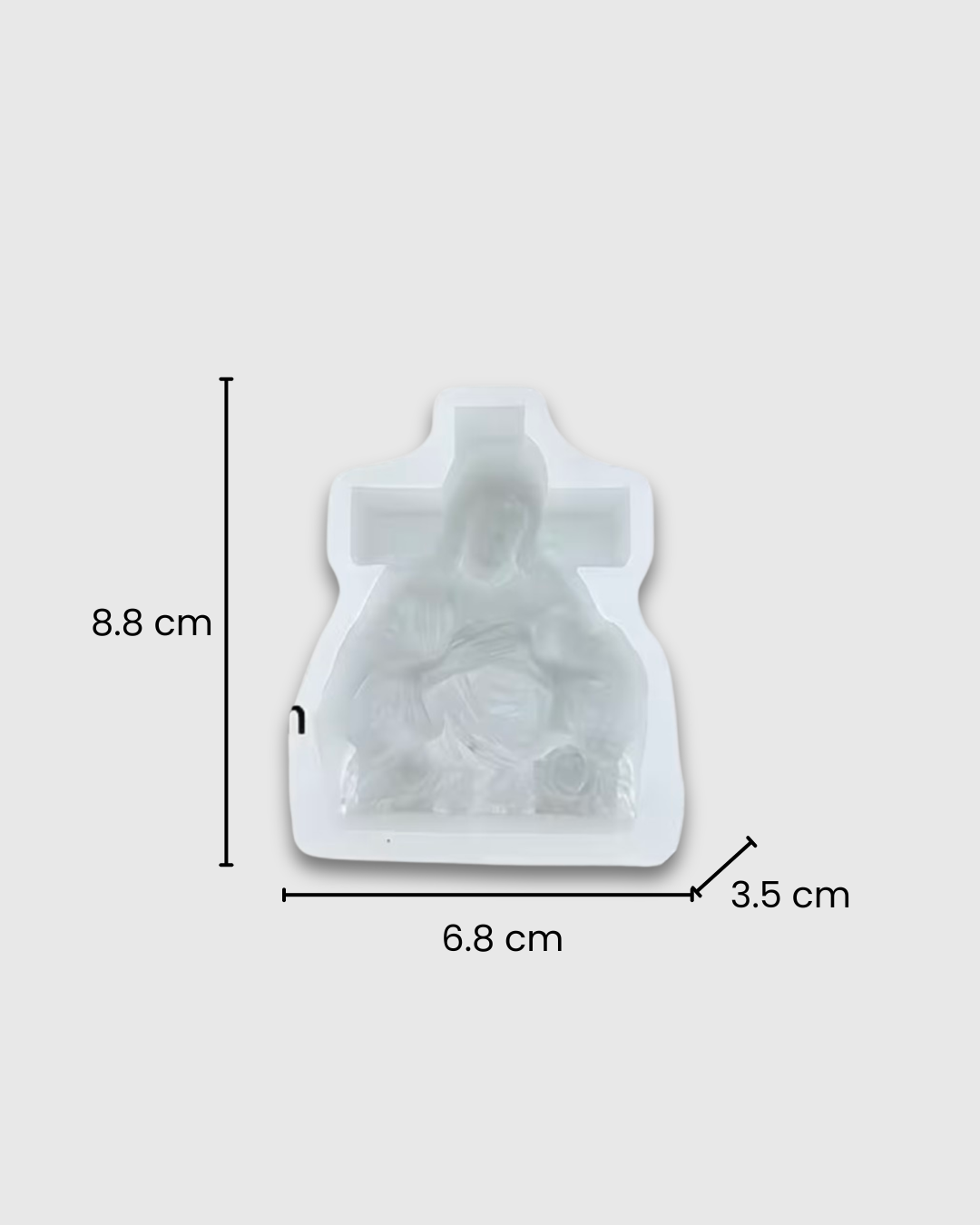 Molde de Silicona Jesús con Cruz y Flores