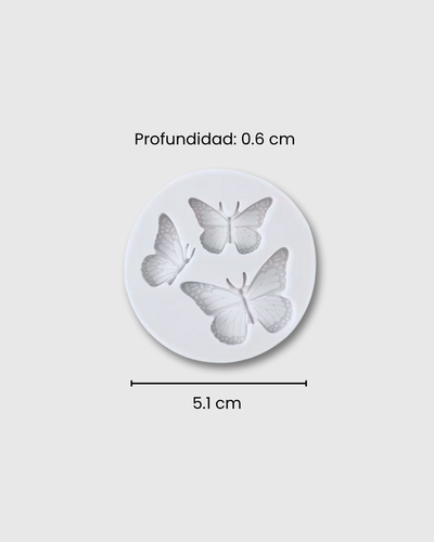 Molde de Silicona con Forma de Mariposa (3cavidades)