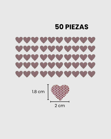 50 piezas de papel adhesivo para encender fósforos - Corazones pequeños