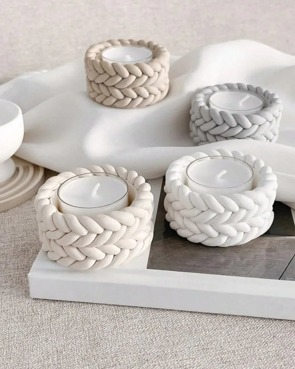 Molde de Silicona para Recipiente Pequeño Estilo Trenza