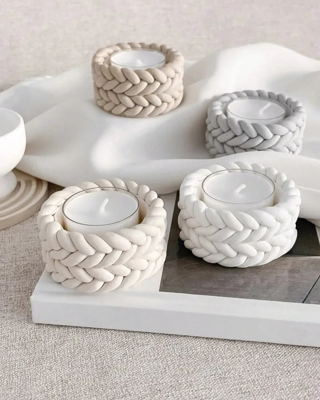 Molde de Silicona para Recipiente Pequeño Estilo Trenza