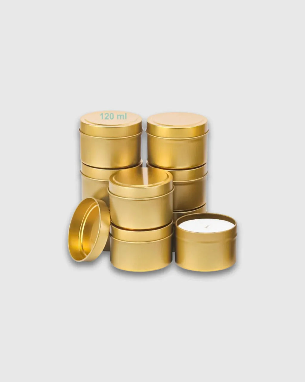 Recipiente de Metal Dorado con Tapa – 4oz (120ml)