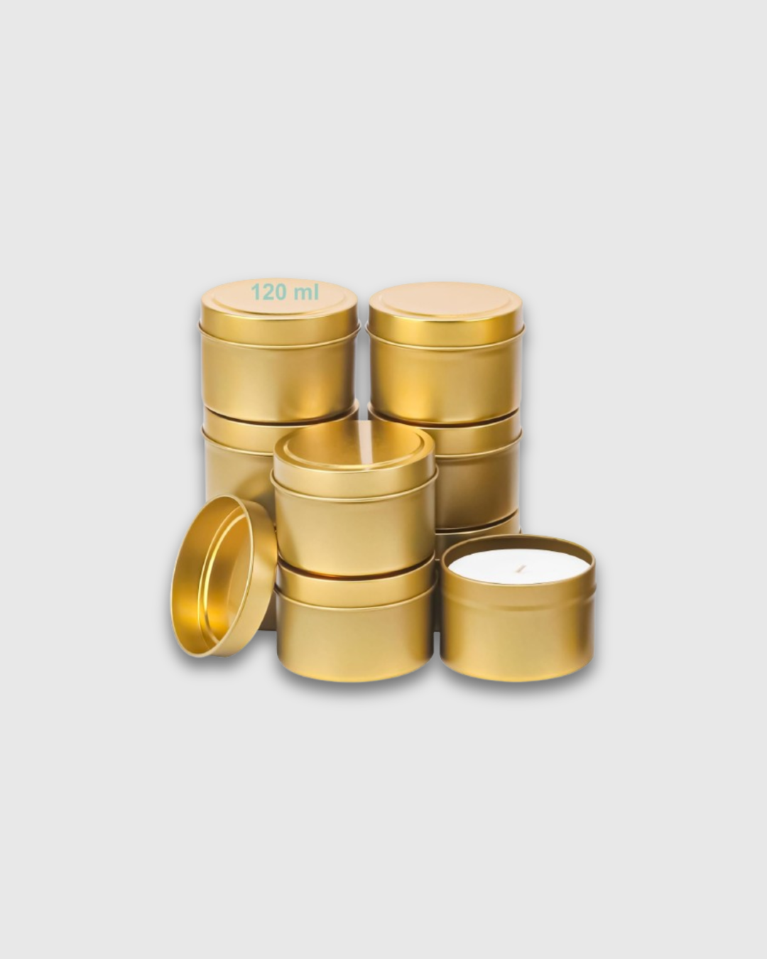 Recipiente de Metal Dorado con Tapa – 4oz (120ml)