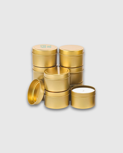 Recipiente de Metal Dorado con Tapa – 4oz (120ml)