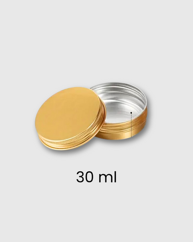 Frascos de aluminio dorados con tapa de rosca 30 ml