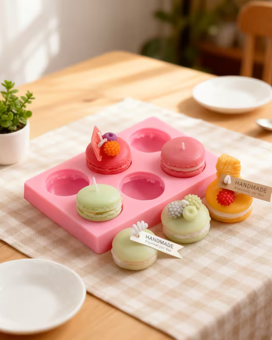 Molde de silicona en forma de macarons