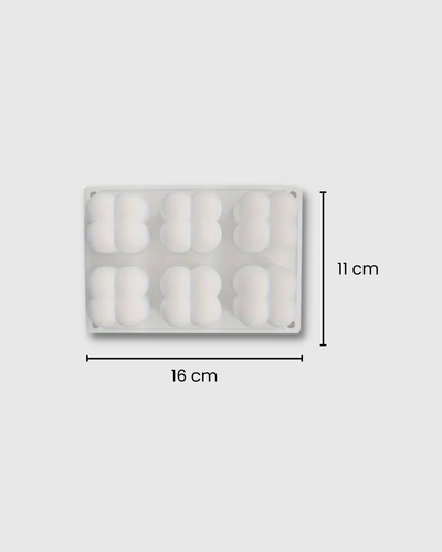 Molde de Silicona en forma de Mini Burbujas de 6 Cavidades