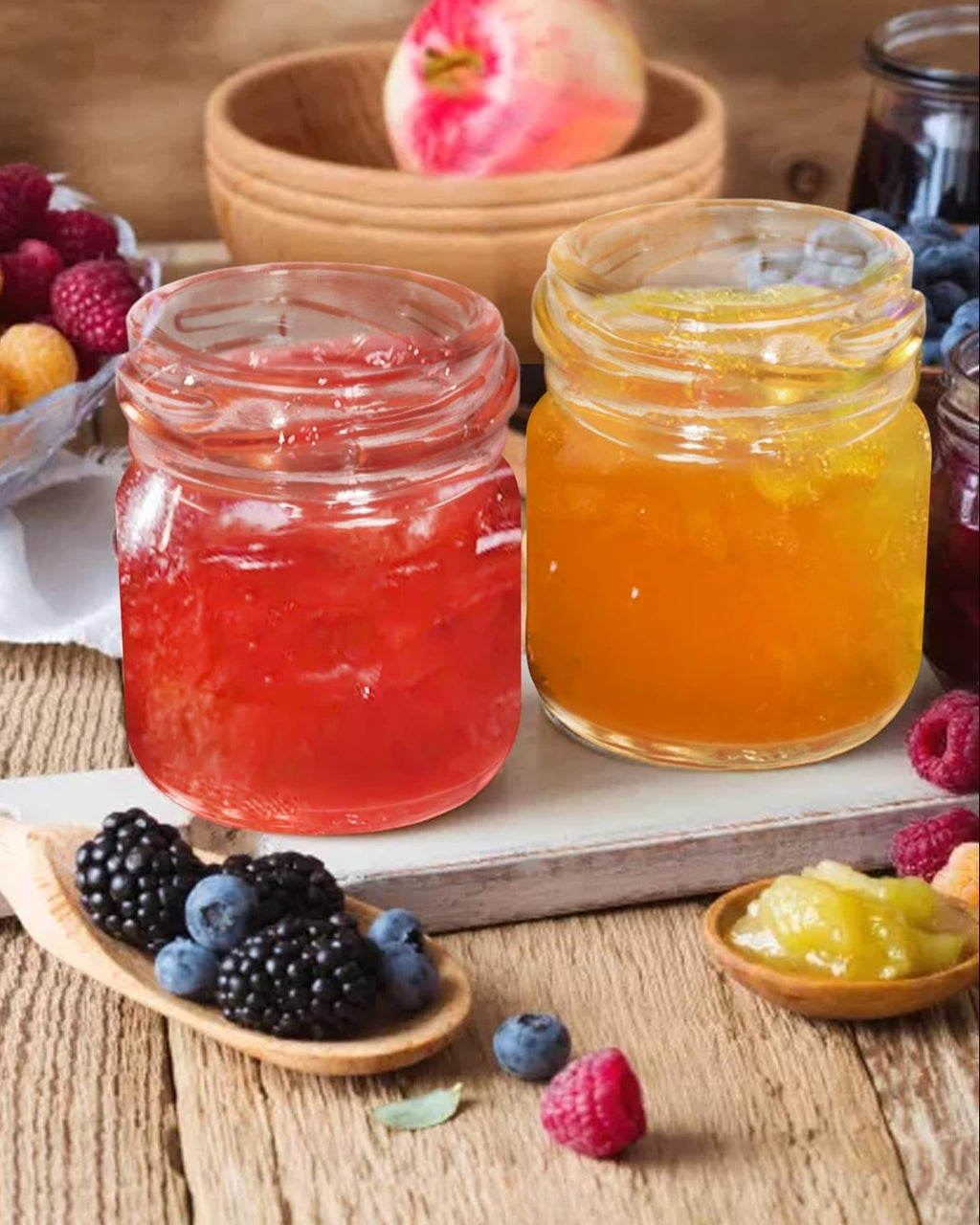 Frasco de vidrio 44 ml con tapa metálica dorada