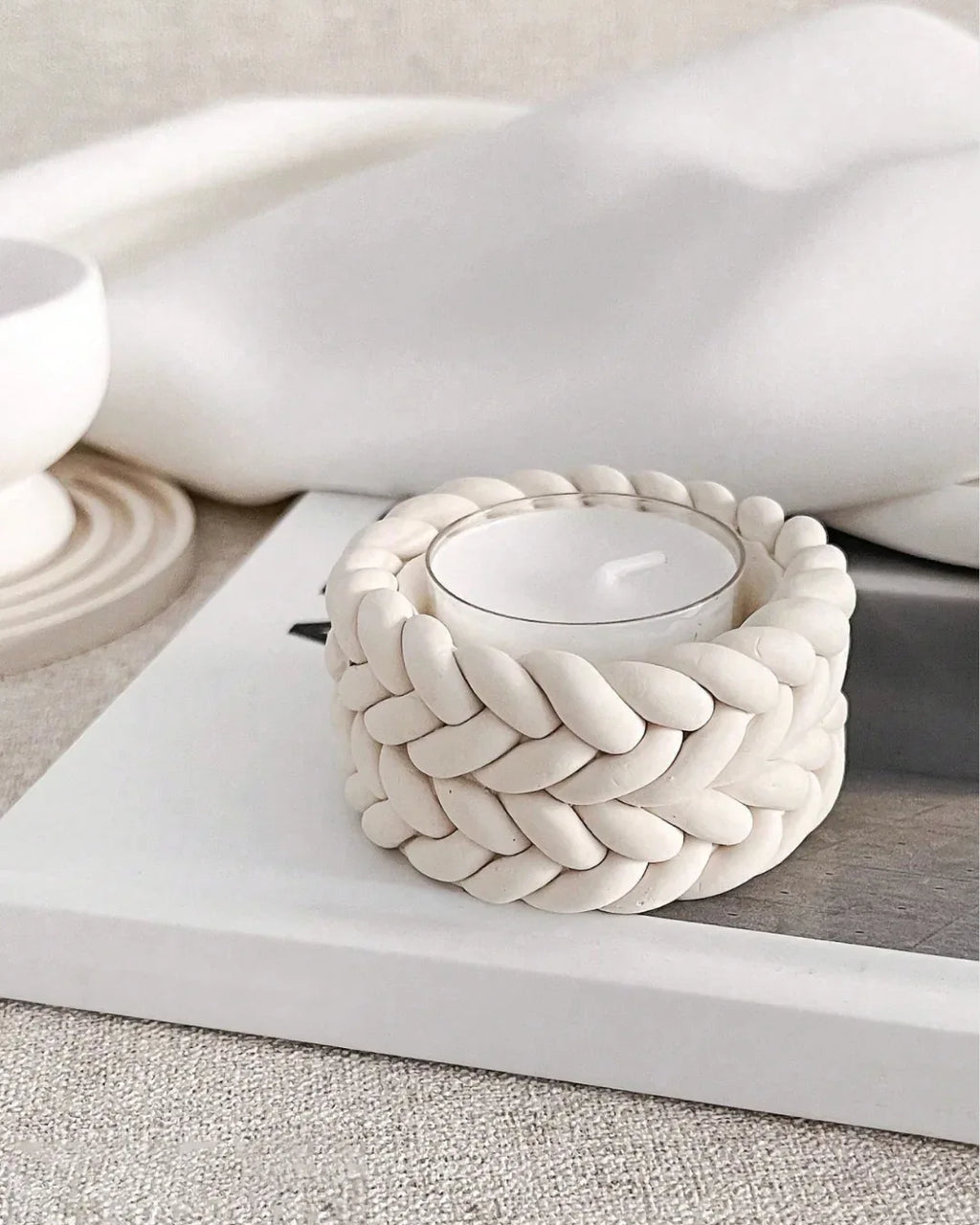 Molde de Silicona para Recipiente Pequeño Estilo Trenza