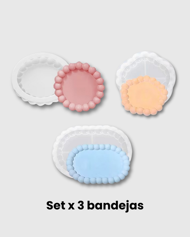 Set de 3 Moldes de Silicona para Bandejas y Posavasos