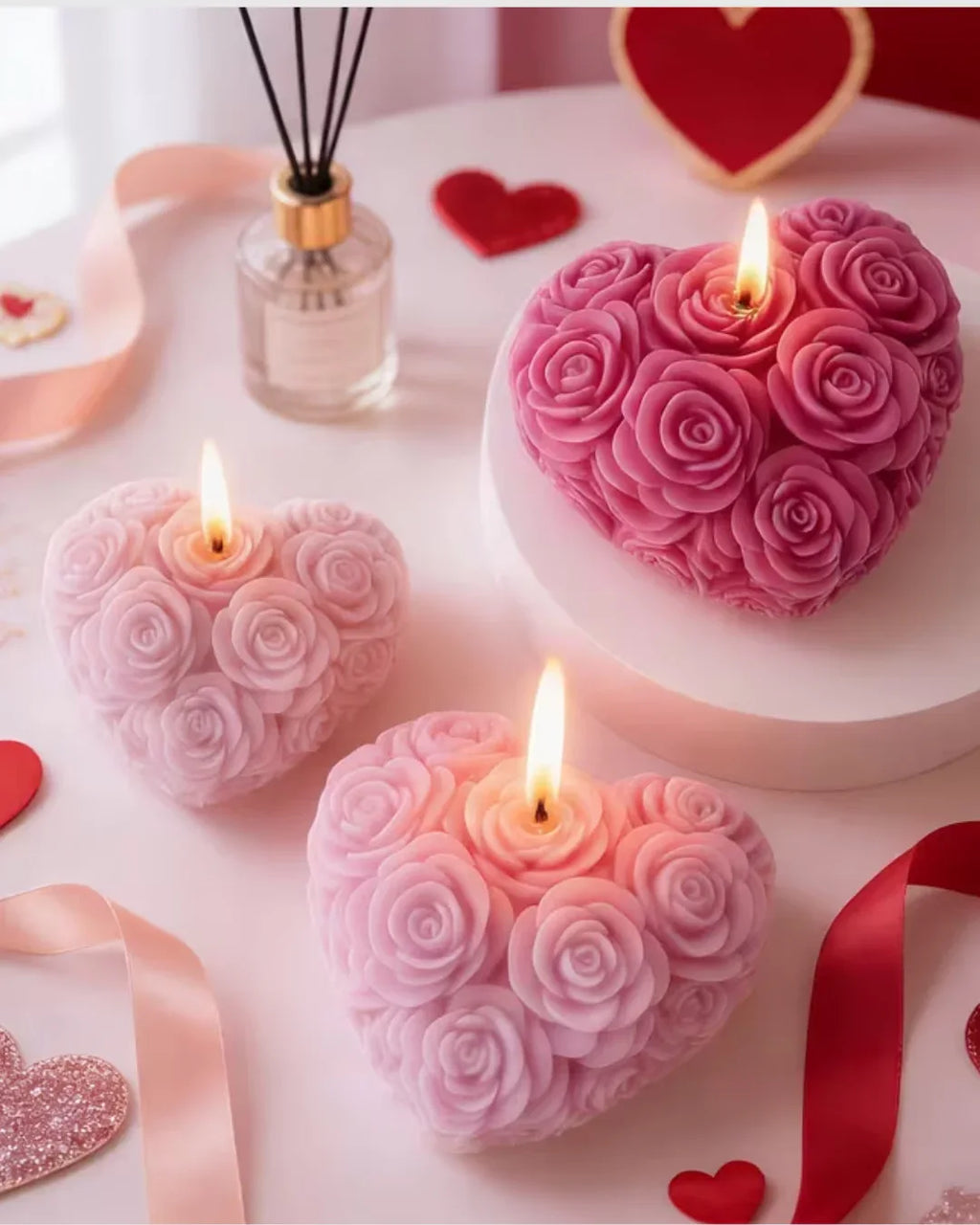 Molde de silicona corazón con rosas