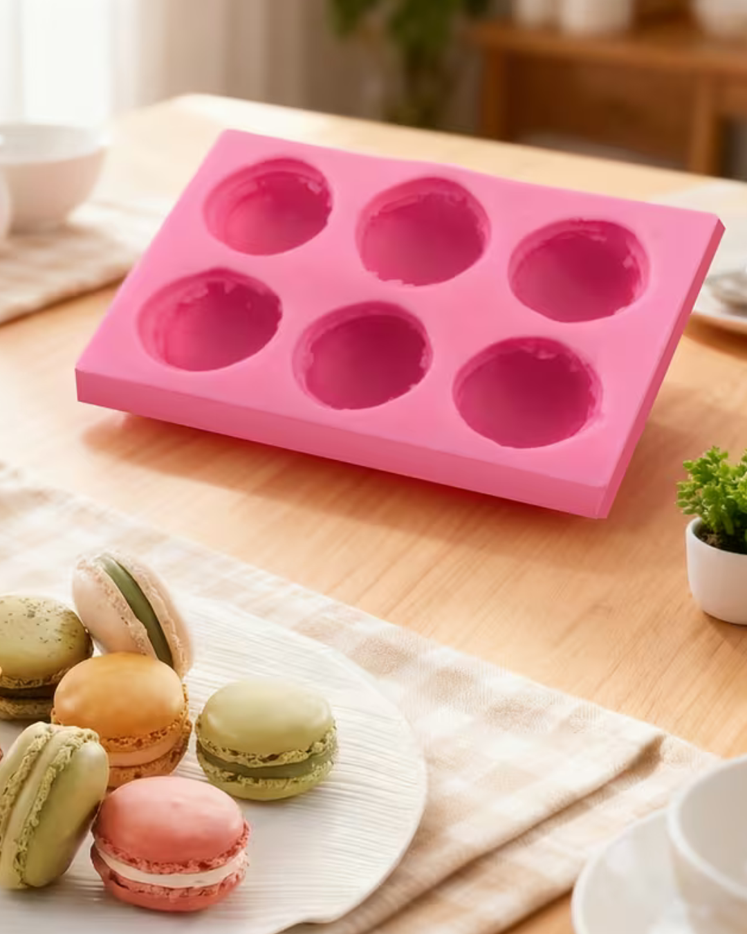 Molde de silicona en forma de macarons