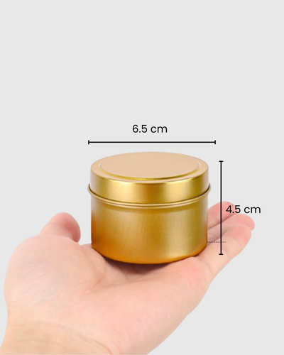 Recipiente de Metal Dorado con Tapa – 4oz (120ml)