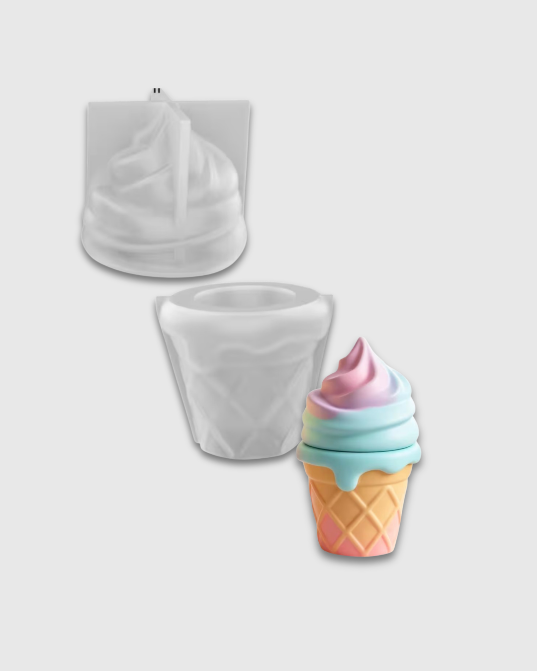 Molde de Silicona pequeño helado con Base