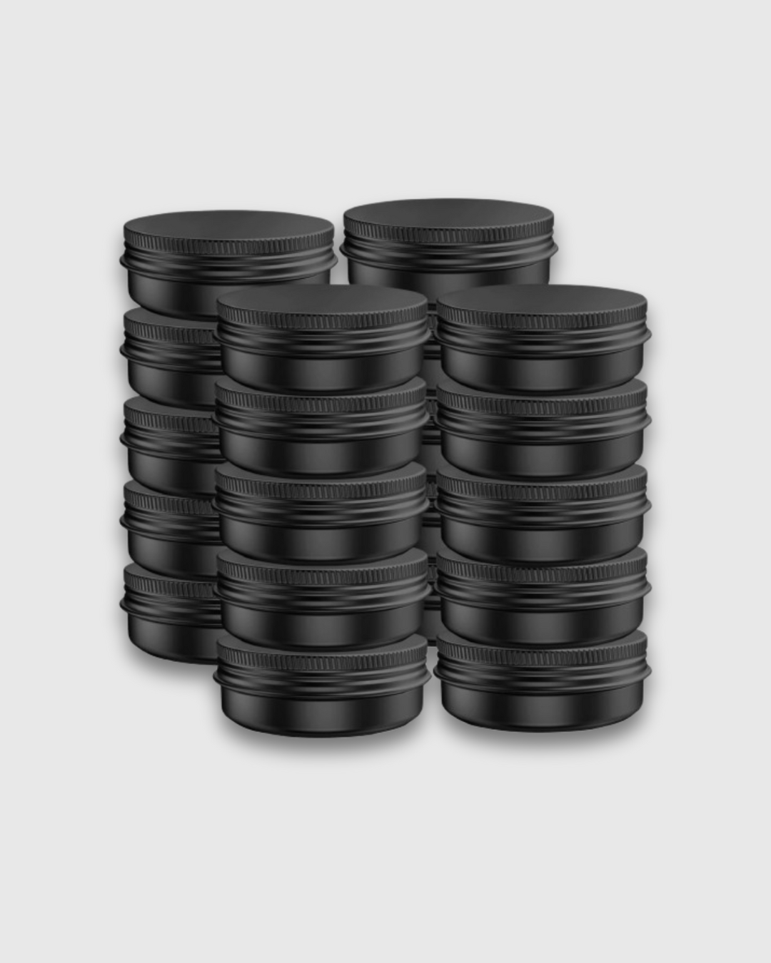 Frascos de aluminio negros con tapa de rosca 60 ml