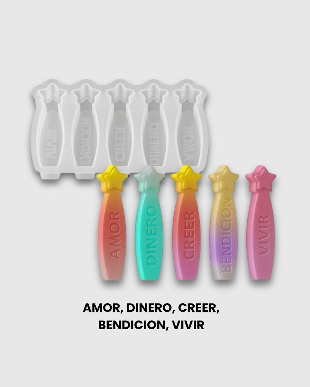 Molde de Silicona x5 Velas Pequeñas de Deseos 1