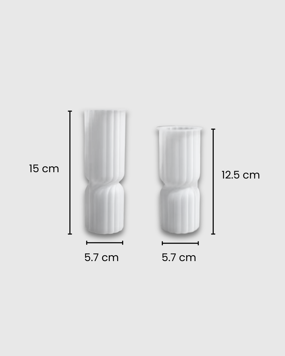 Molde de Silicona para Velas Columnas Acanaladas – Set x2