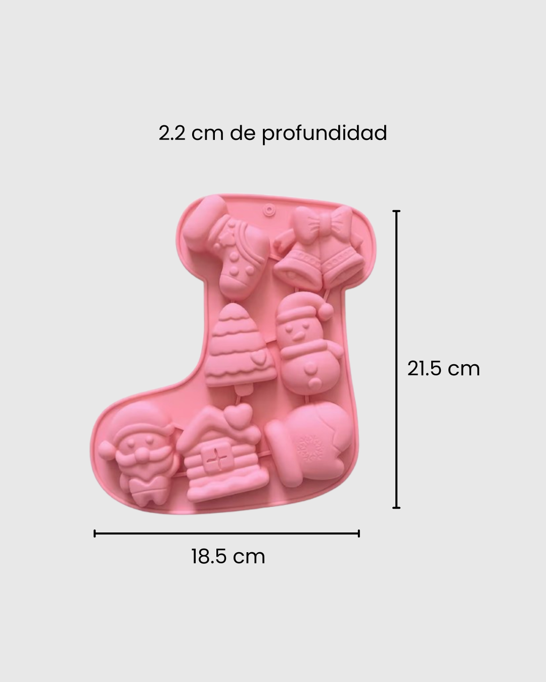 Molde de Silicona Bota Navideña x 7 Cavidades
