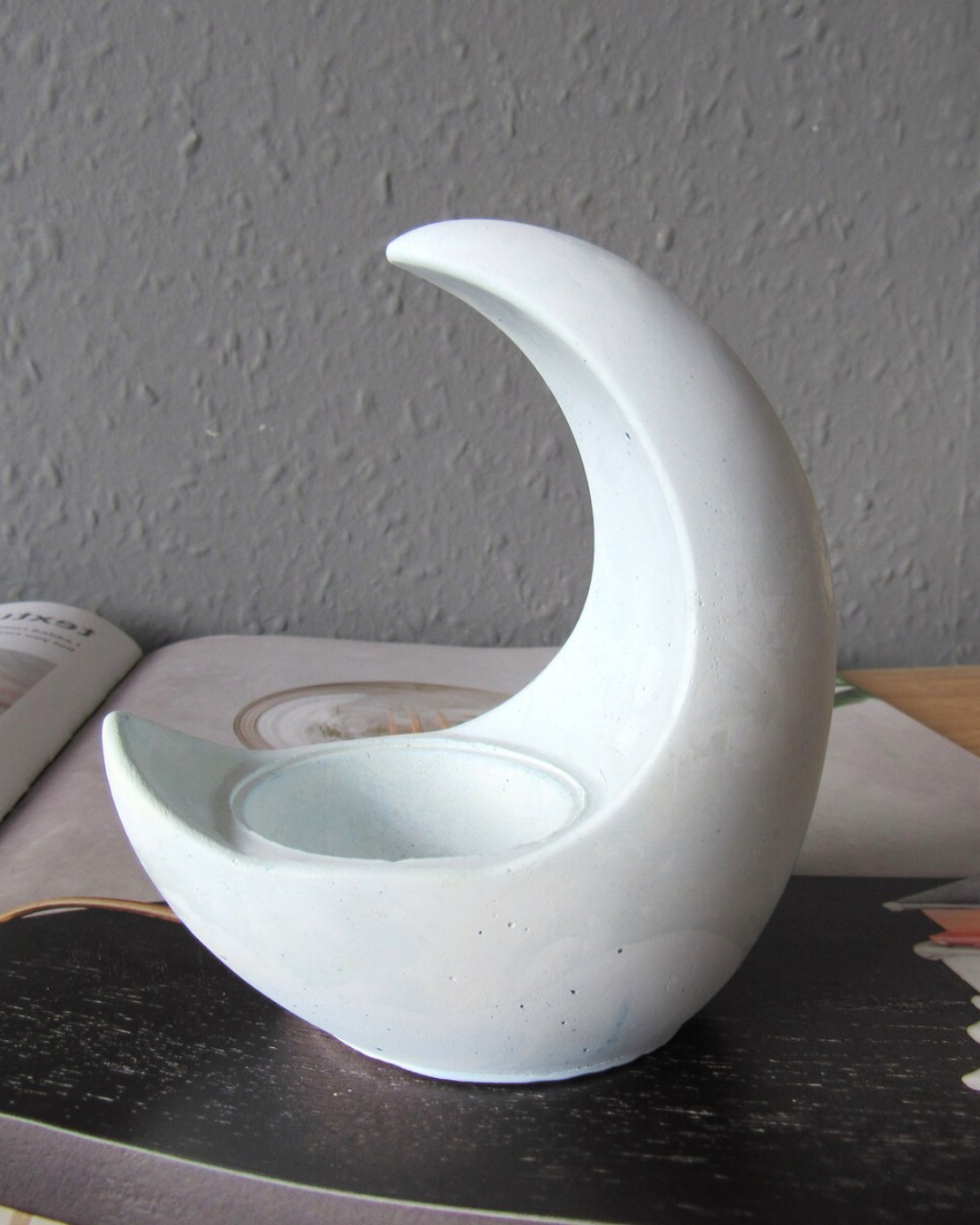 Molde de Silicona Porta Vela en Forma de Luna