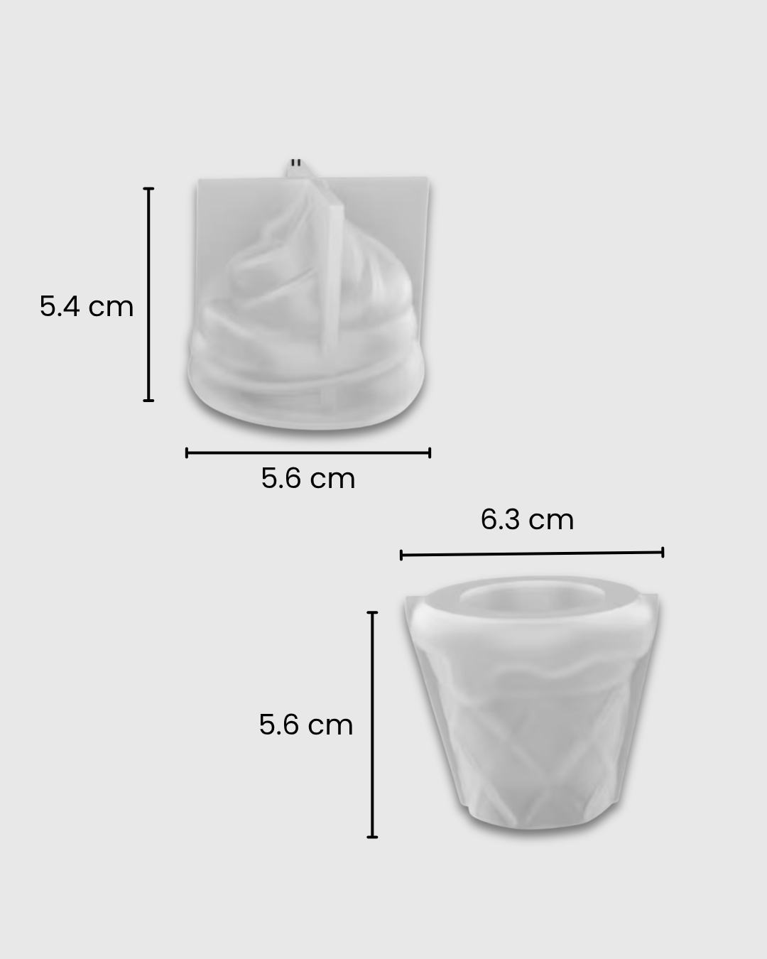 Molde de Silicona pequeño helado con Base