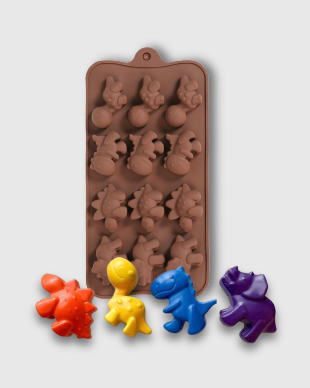 Molde de silicona de dinosaurios x 12 cavidades