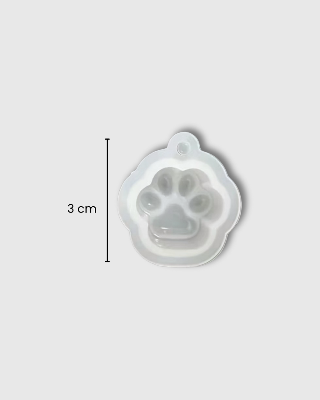 Set de 4 moldes de silicona para mini colgantes de resina en forma de huella