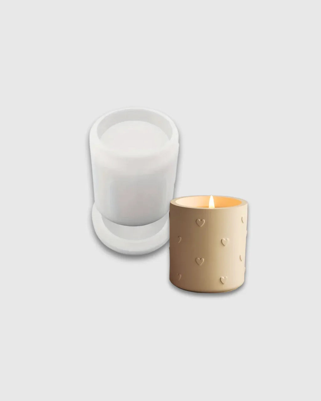 Molde de Silicona vaso con Tapa y Corazones