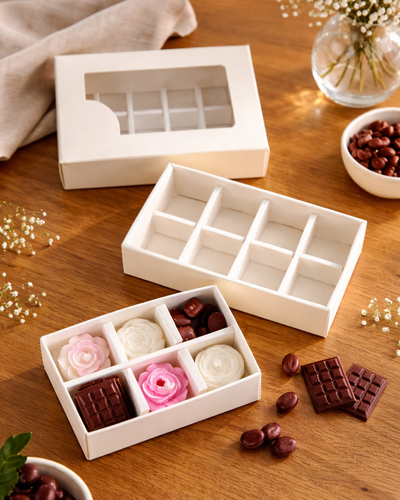 Caja blanca con 6 compartimientos