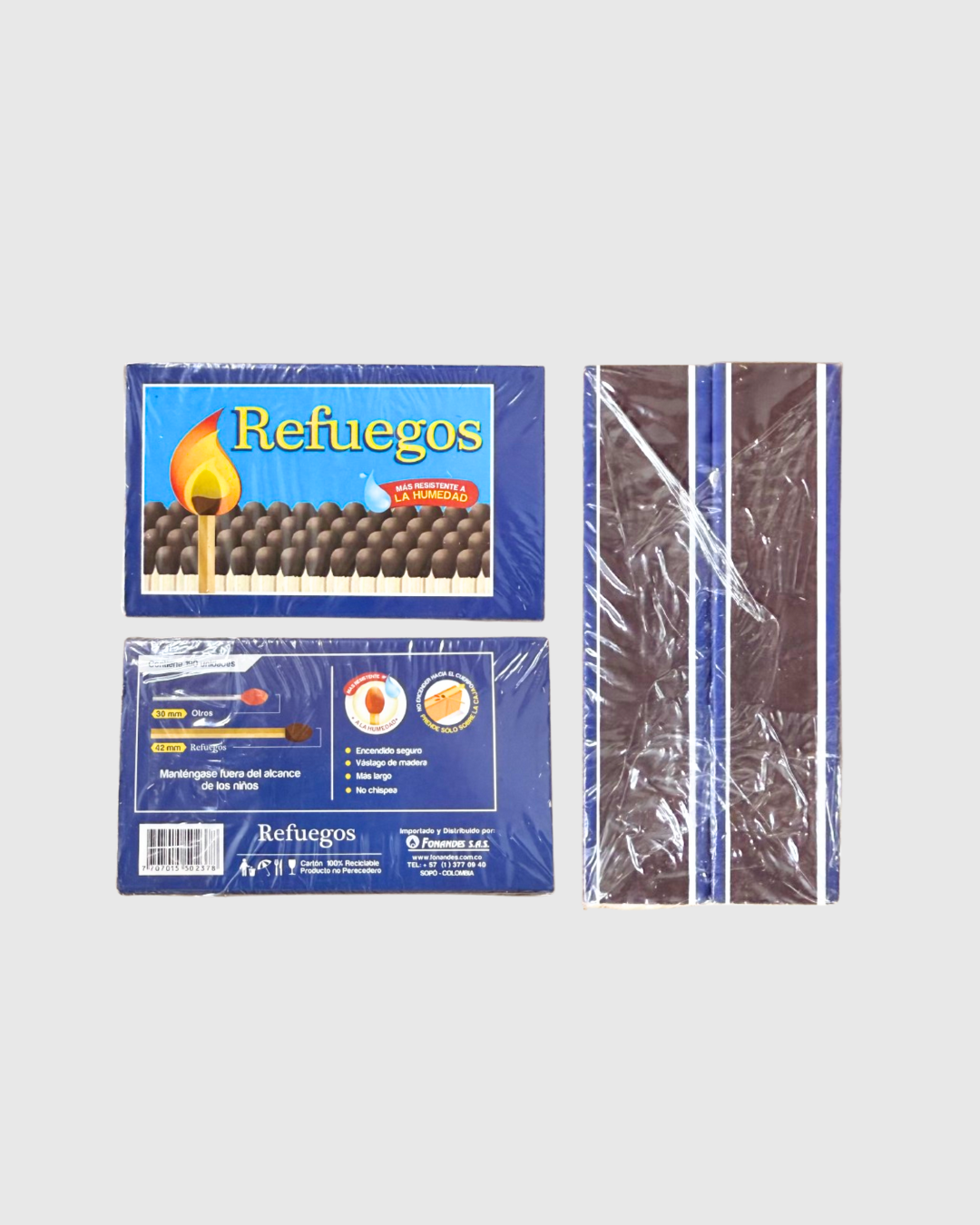 2 Cajas Fósforos de madera grandes x 190 unidades