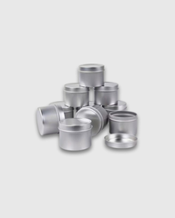 Recipiente de Metal plateado con Tapa – 4oz (120ml)