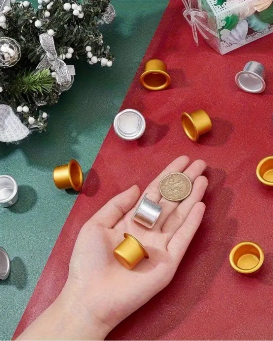 soporte para velas dorado