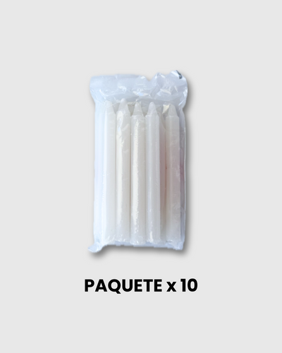 Vela estándar blanca paquete x 10