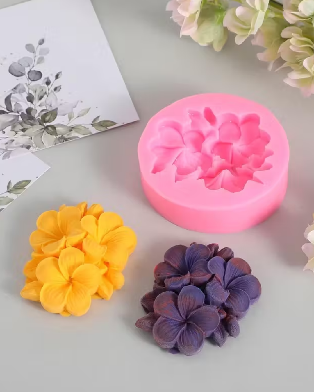 Molde de silicona con diseño de flor de berenjena