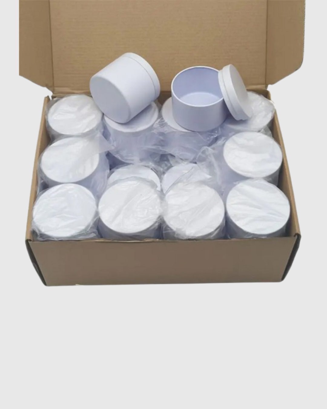 Recipiente de Metal blanco con Tapa – 4oz (120ml)