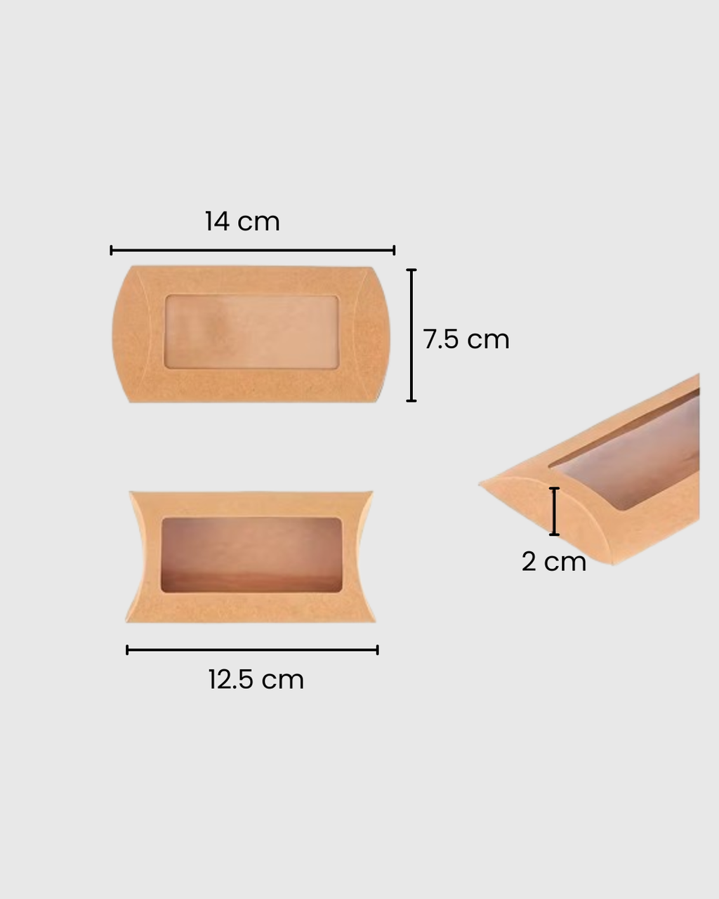 Cajas de regalo tipo almohada con ventana