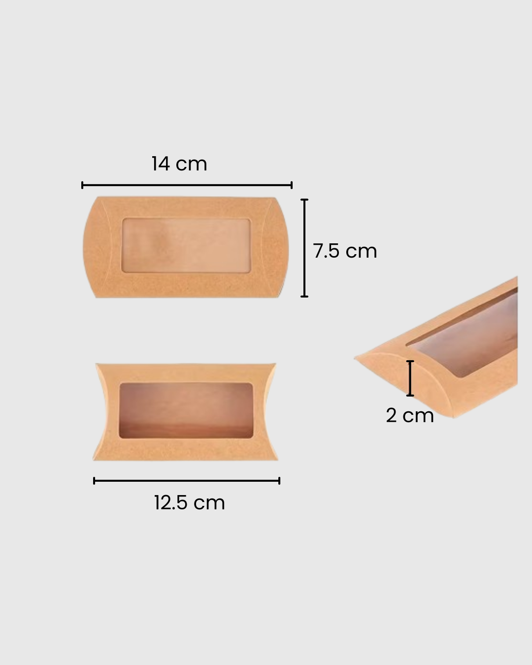 Cajas de regalo tipo almohada con ventana