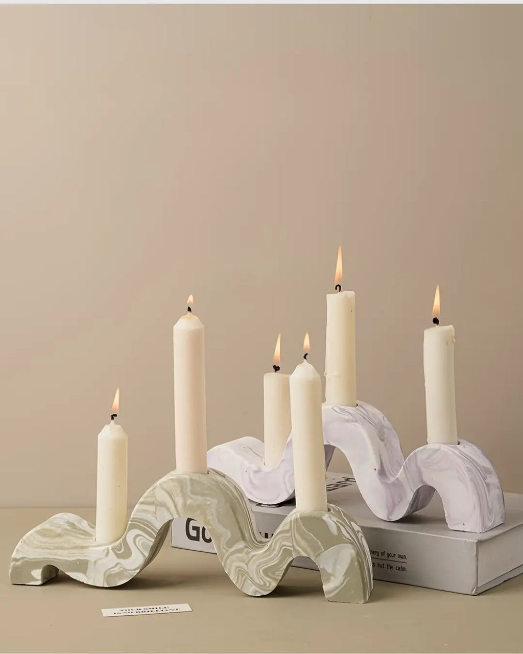 Molde de Silicona Ondulado para Portavelas de 3 Velas