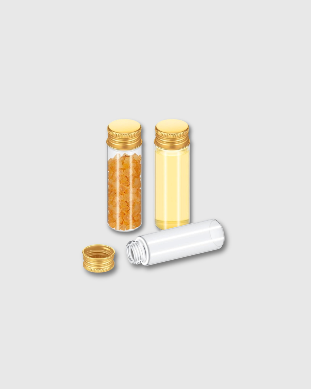 Botella de Plástico con Tapa de Rosca de Aluminio (15ml) - Dorada