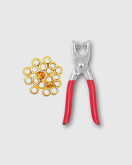 Alicate para Ojales de 4.5 mm con 100 Ojales Metálicos dorados