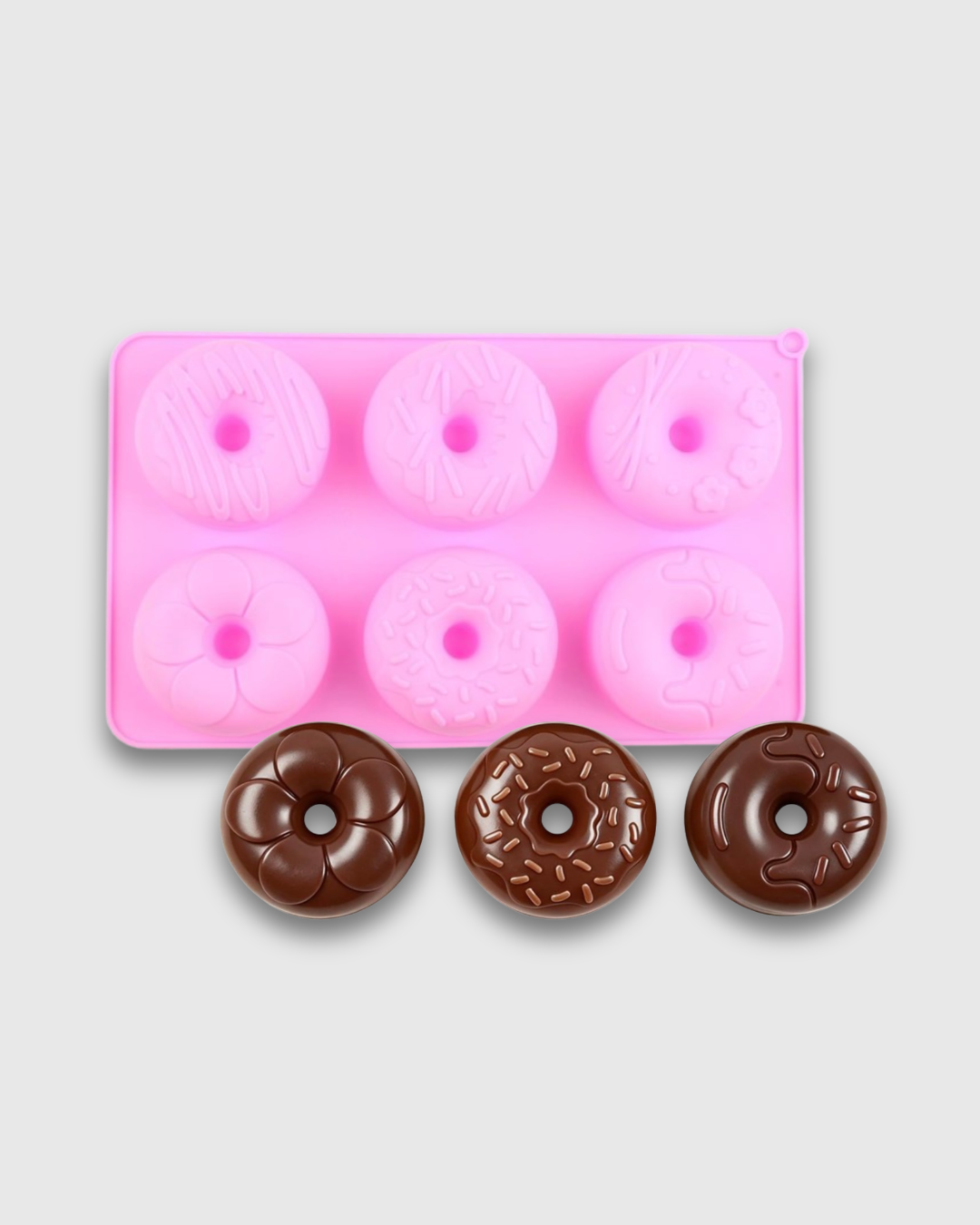 Molde de silicona en forma de donas de 6 cavidades