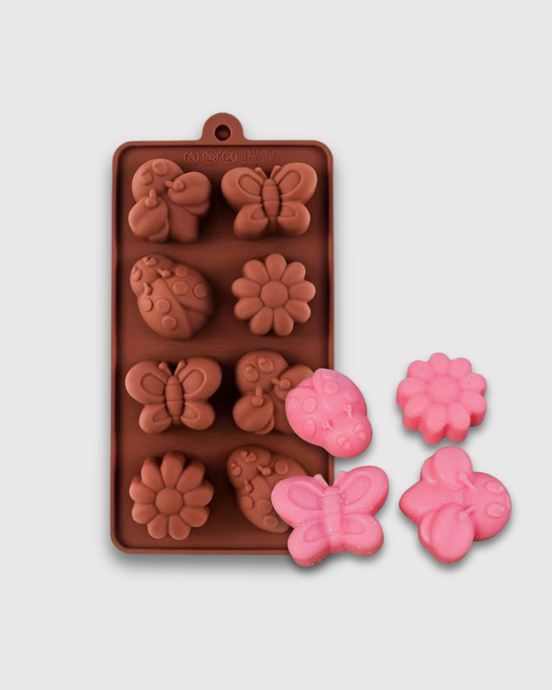 Molde de Silicona Insectos y Flores x 8 Cavidades