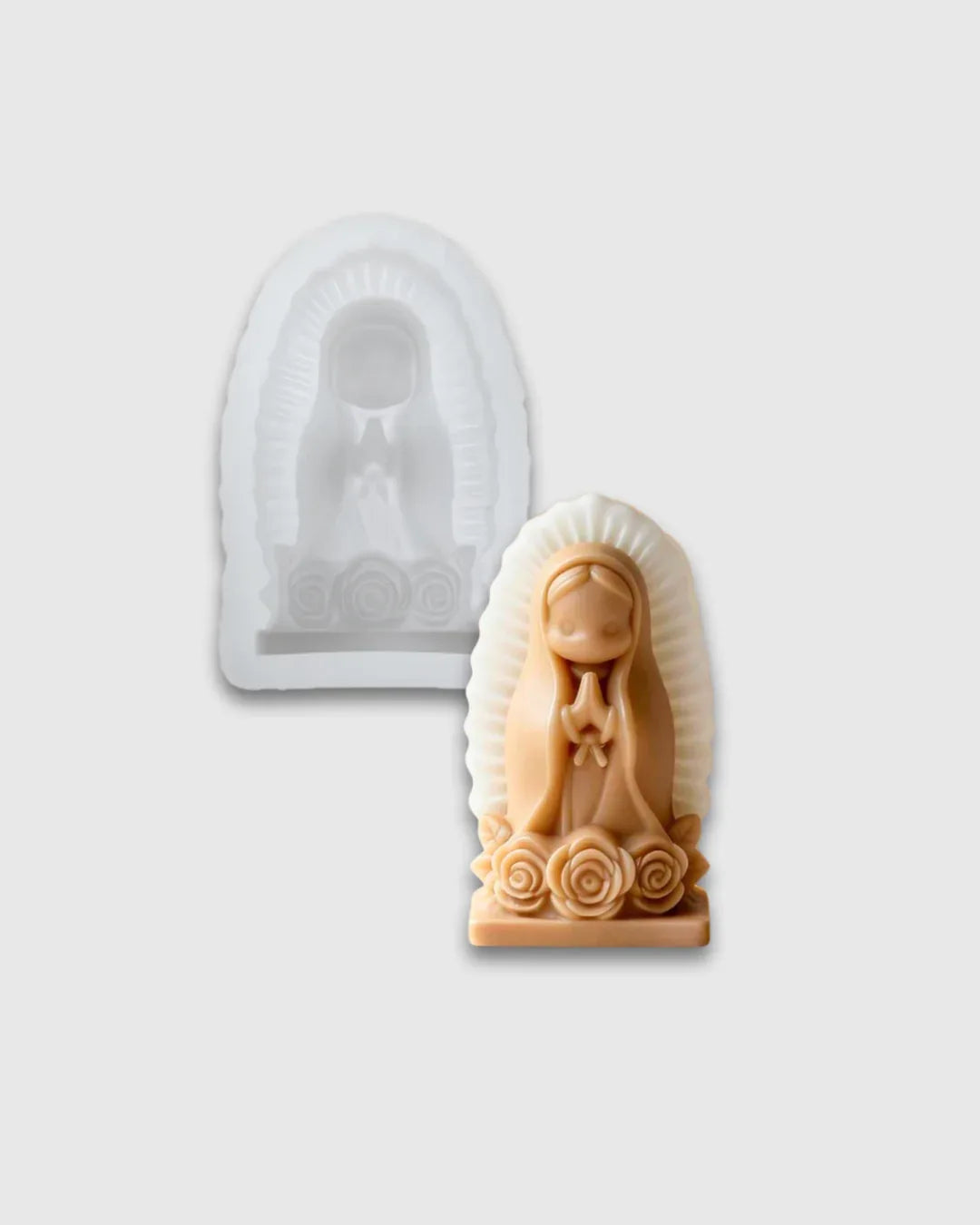 Molde de Silicona Virgen con Flores