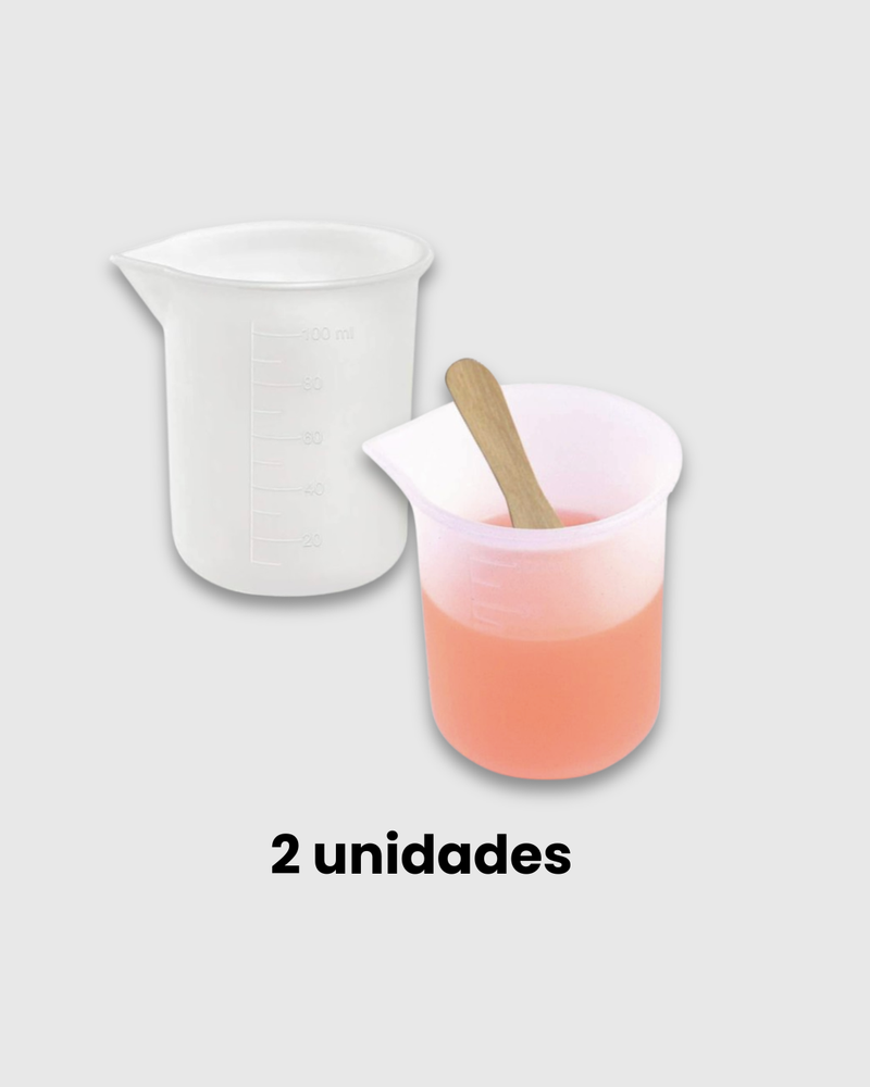 Set de 2 vasos medidores de silicona de 100 ml
